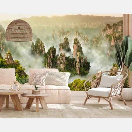 Fototapete neblige säulen von Zhangjiajie – Pixers®