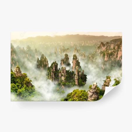Fototapete neblige säulen von Zhangjiajie – Pixers®