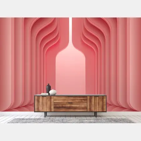 Fototapete zeitgenössisches korallenrosa architekturmotiv – Pixers®