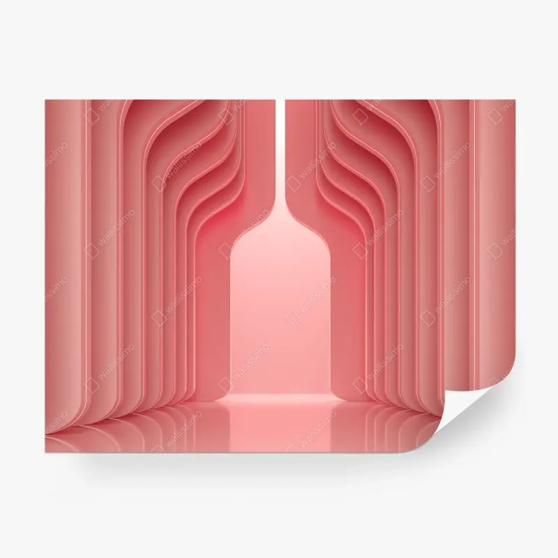 Fototapete zeitgenössisches korallenrosa architekturmotiv