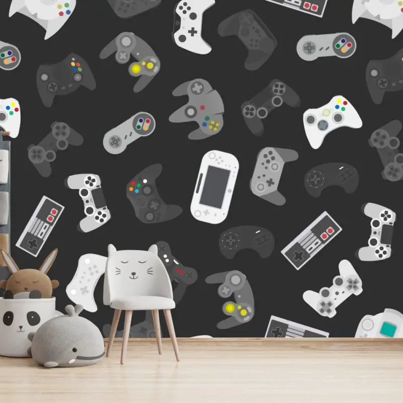 Fototapete retro controller muster