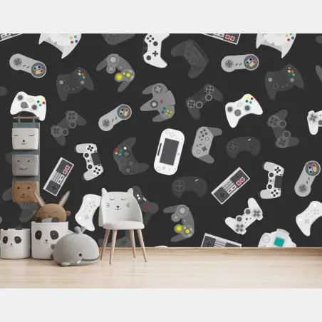 Fototapete retro controller muster – Pixers®