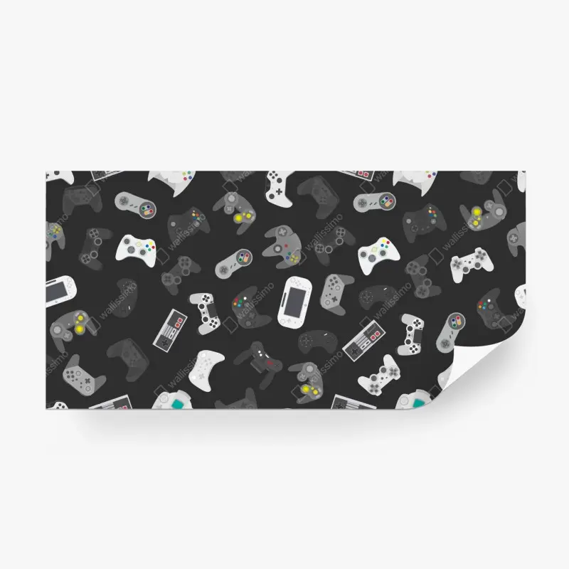 Fototapete retro controller muster