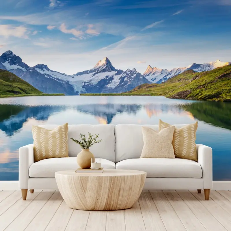 Fototapete majestätische Alpen-reflexion am Bachalpsee