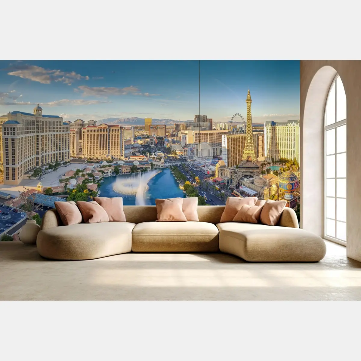 Fototapete abendliches panorama von Las Vegas am strip – Pixers®