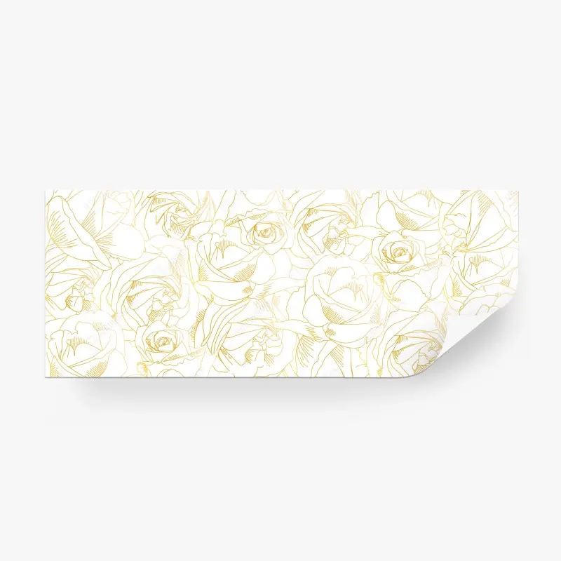 Fototapete goldene rosen linienzeichnung