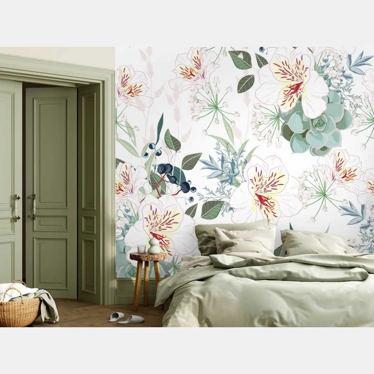 Fototapete zartes pastell blumenmuster – Pixers®