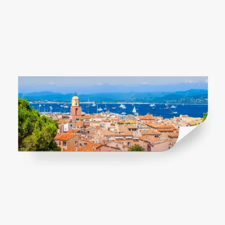Fototapete sonniges mediterranes hafenpanorama – Pixers®