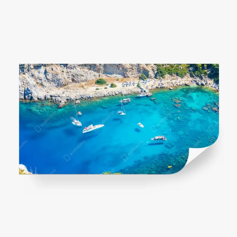 Fototapete luftaufnahme der Anthony Quinn Bucht, Rhodos