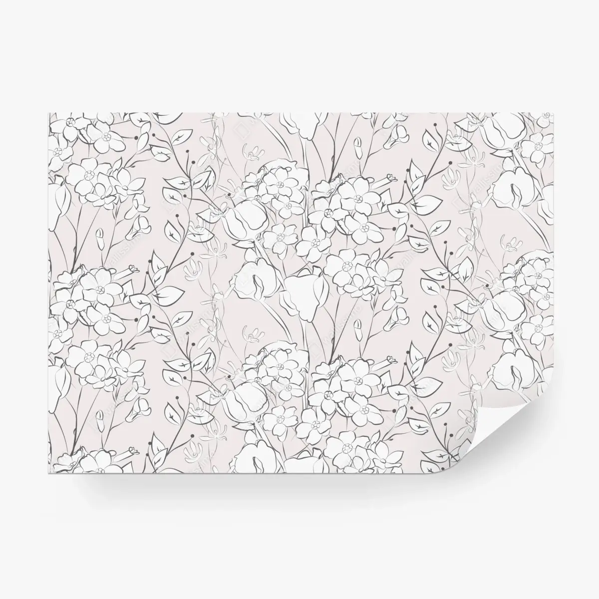 Fototapete zartes pastellblumenmuster – Pixers®
