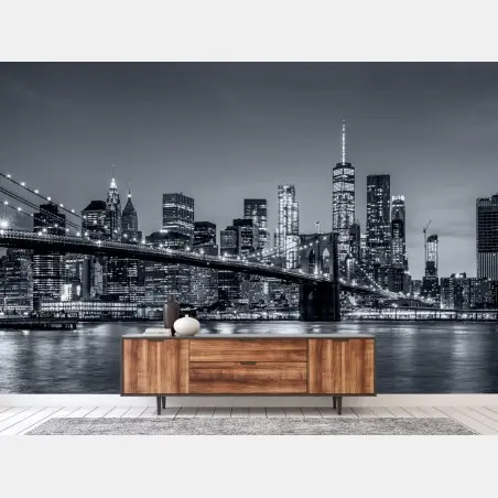 Fototapete New York skyline bei nacht – Pixers®