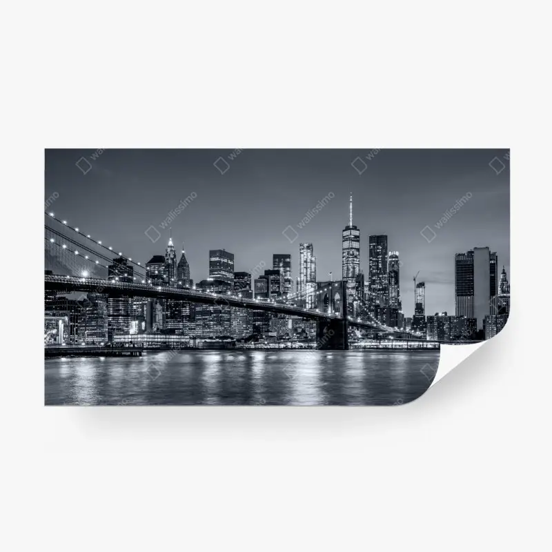Fototapete New York skyline bei nacht
