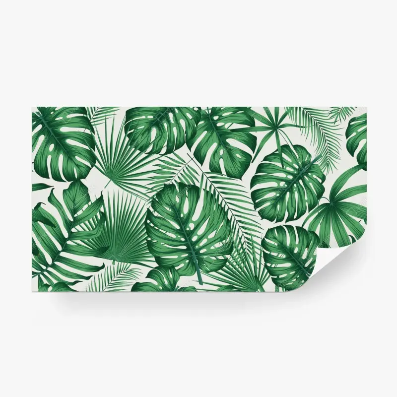 Fototapete tropisches monstera- und palmblättermuster