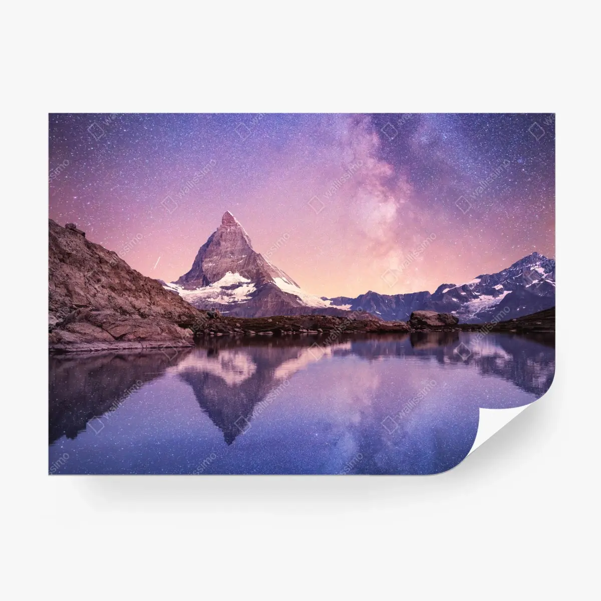 Fototapete Matterhorn unter der Milchstraße mit spiegelung – Pixers®