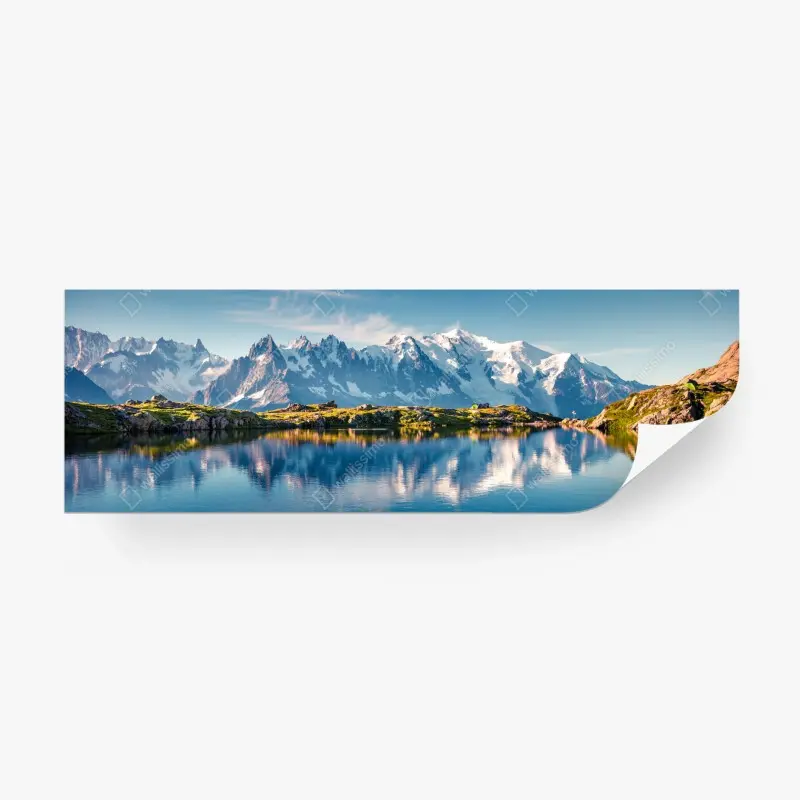 Fototapete panorama von Mont Blanc über dem Lac Blanc