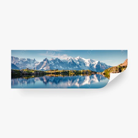Fototapete panorama von Mont Blanc über dem Lac Blanc – Pixers®