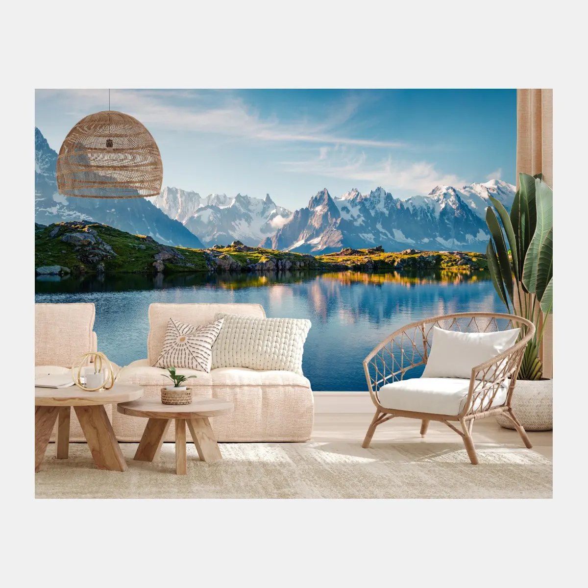 Fototapete panorama von Lac Blanc und Mont Blanc – Pixers®