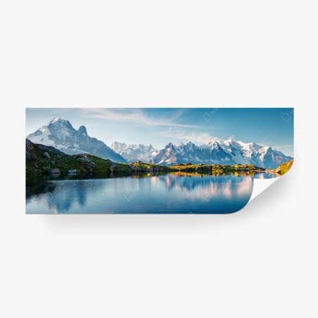 Fototapete panorama von Lac Blanc und Mont Blanc – Pixers®