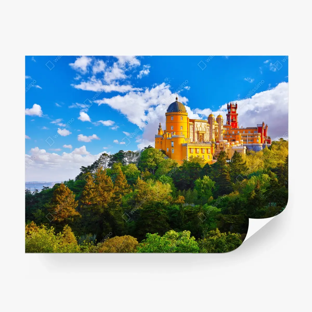 Fototapete bunter Pena-Palast auf dem hügel – Pixers®