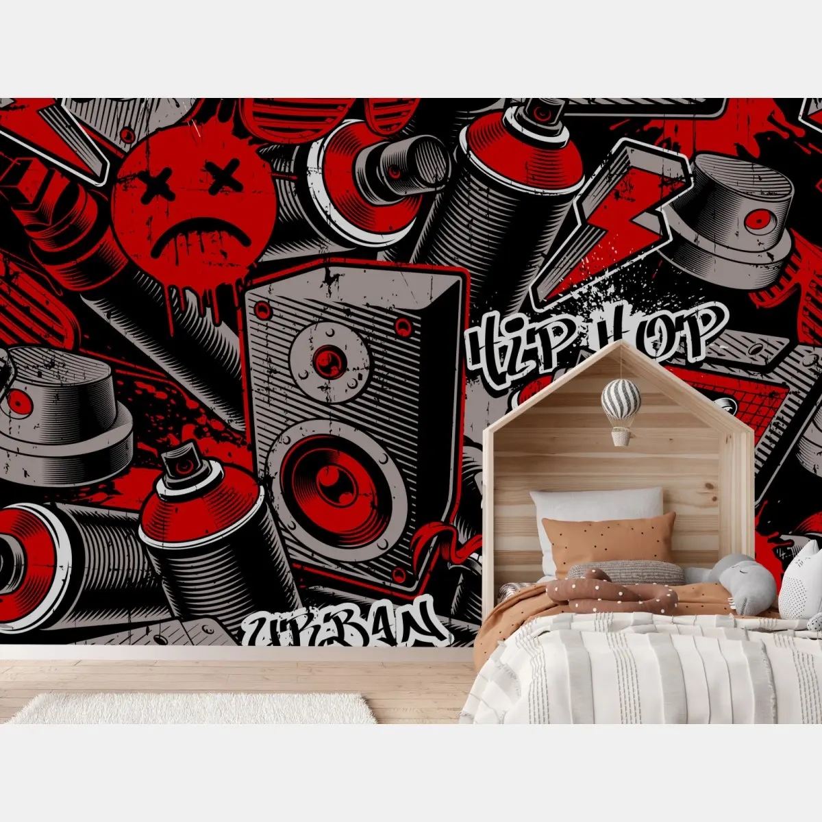 Fototapete urbanes graffiti hip hop collage – Pixers®