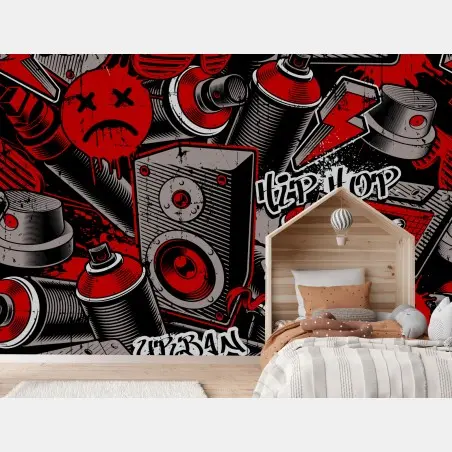 Fototapete urbanes graffiti hip hop collage – Pixers®
