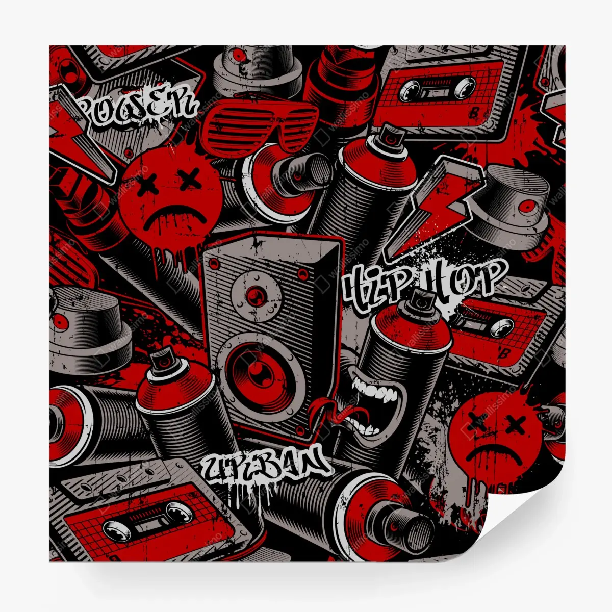 Fototapete urbanes graffiti hip hop collage – Pixers®