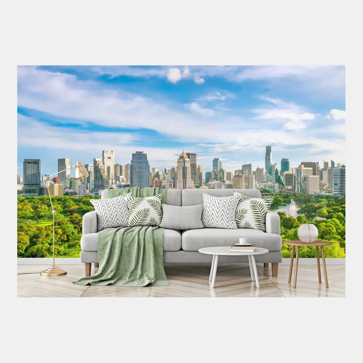 Fototapete lebendige Bangkok skyline über Lumpini Park – Pixers®