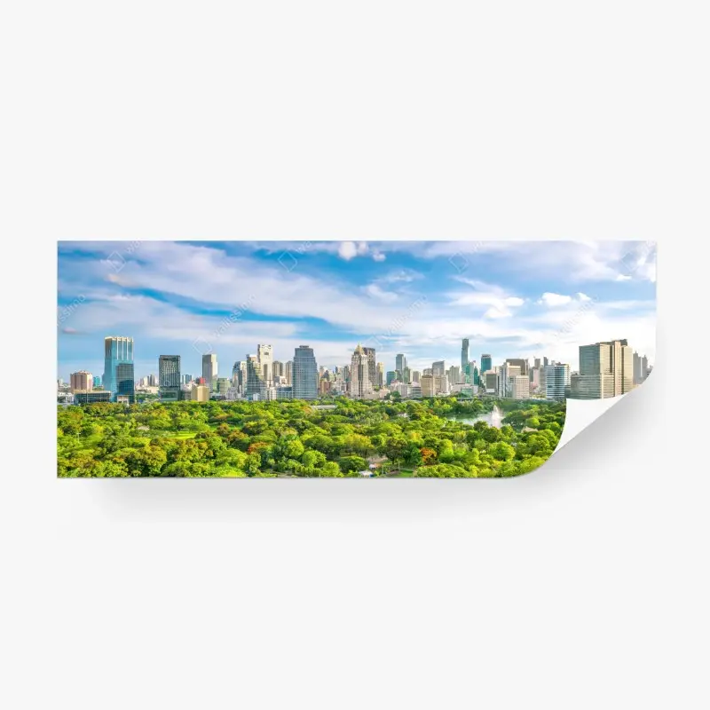 Fototapete lebendige Bangkok skyline über Lumpini Park