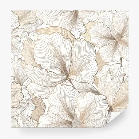 Fototapete zarte beige blumenillustration – Pixers®