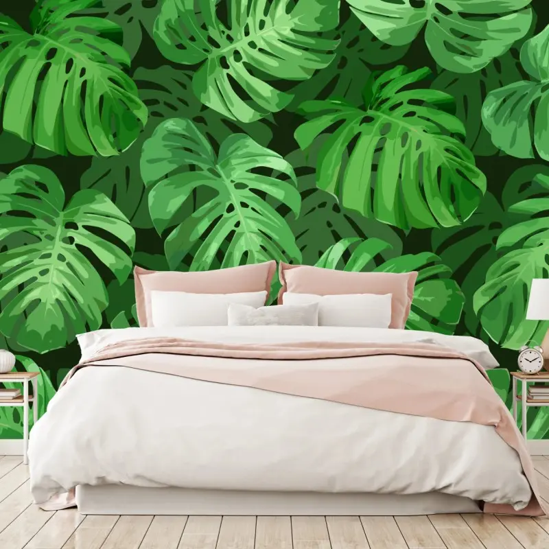 Fototapete tropisches monstera-blattmuster