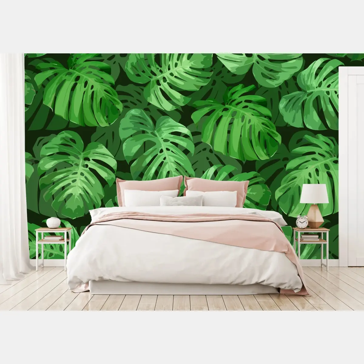 Fototapete tropisches monstera-blattmuster – Pixers®