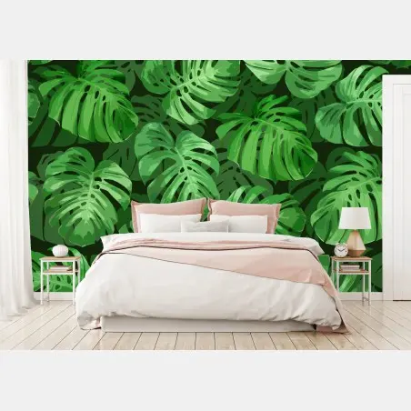 Fototapete tropisches monstera-blattmuster – Pixers®