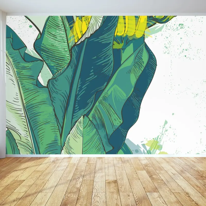 Fototapete tropische bananenblatt-illustration