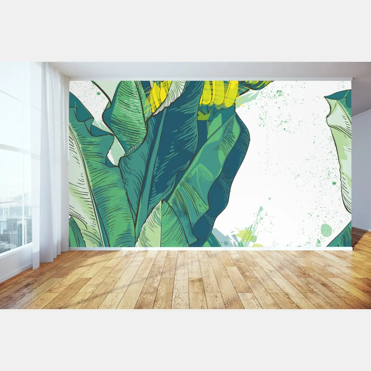 Fototapete tropische bananenblatt-illustration – Pixers®