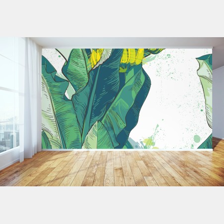 Fototapete tropische bananenblatt-illustration – Pixers®