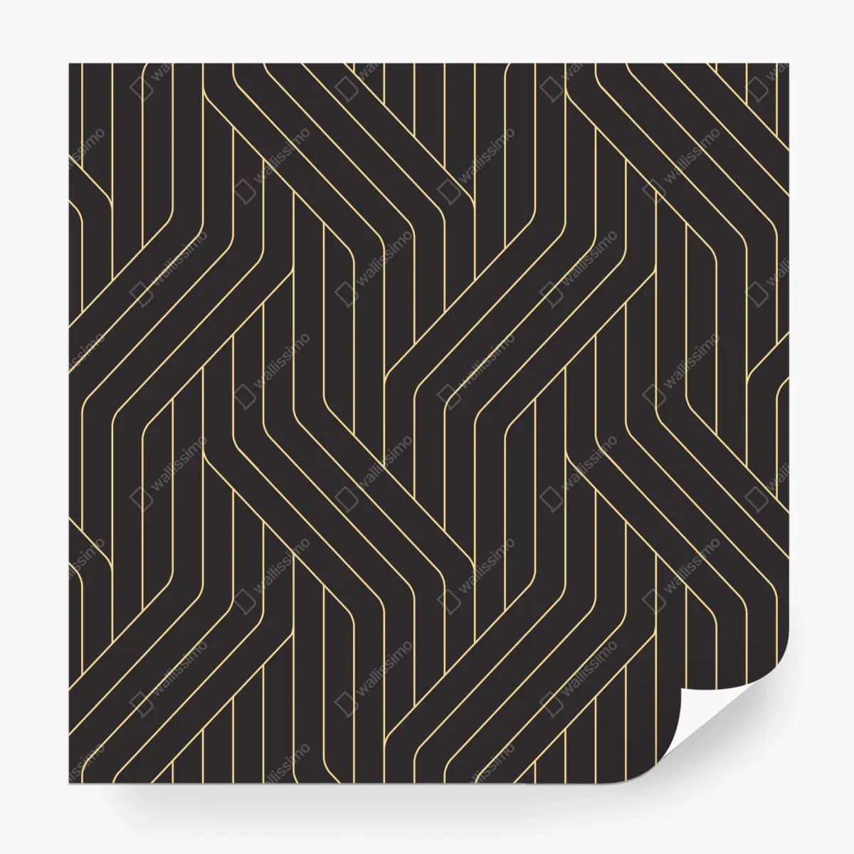 Fototapete geometrisches art deco muster in schwarz und gold – Pixers®