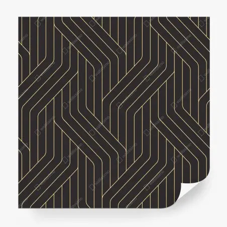 Fototapete geometrisches art deco muster in schwarz und gold – Pixers®