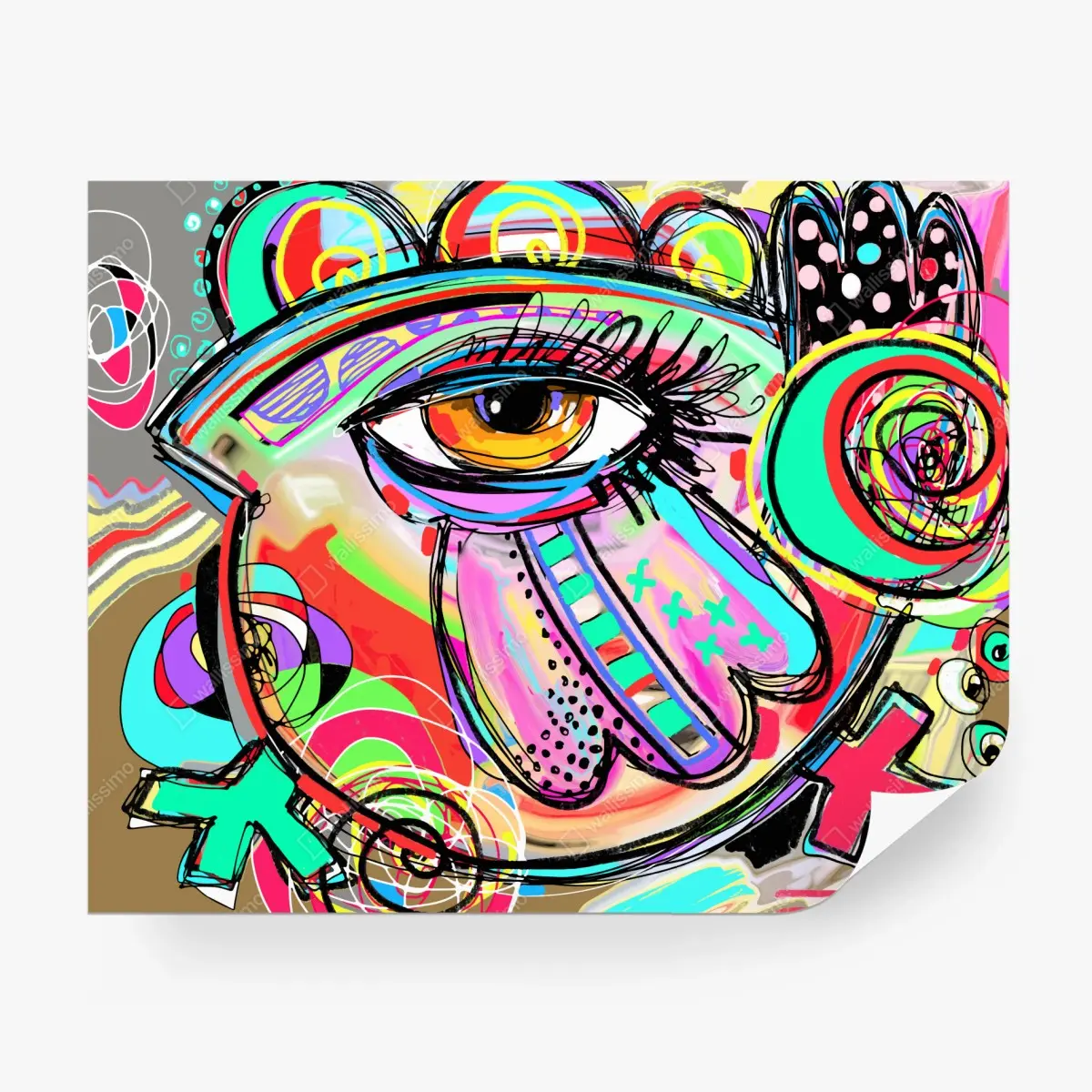 Fototapete lebhaftes abstraktes auge im pop-art stil – Pixers®