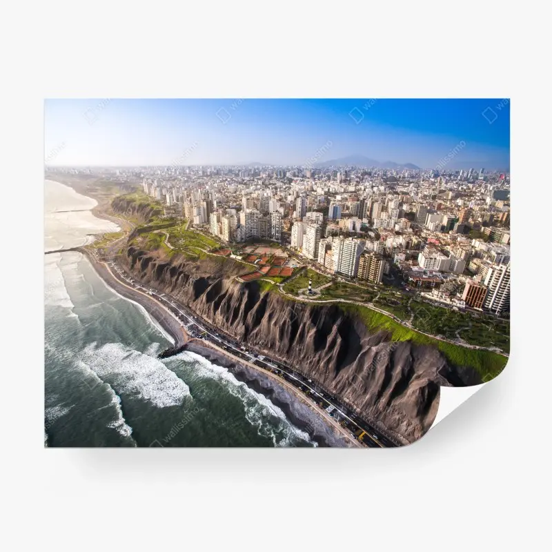 Fototapete panorama der küste Miraflores, Lima