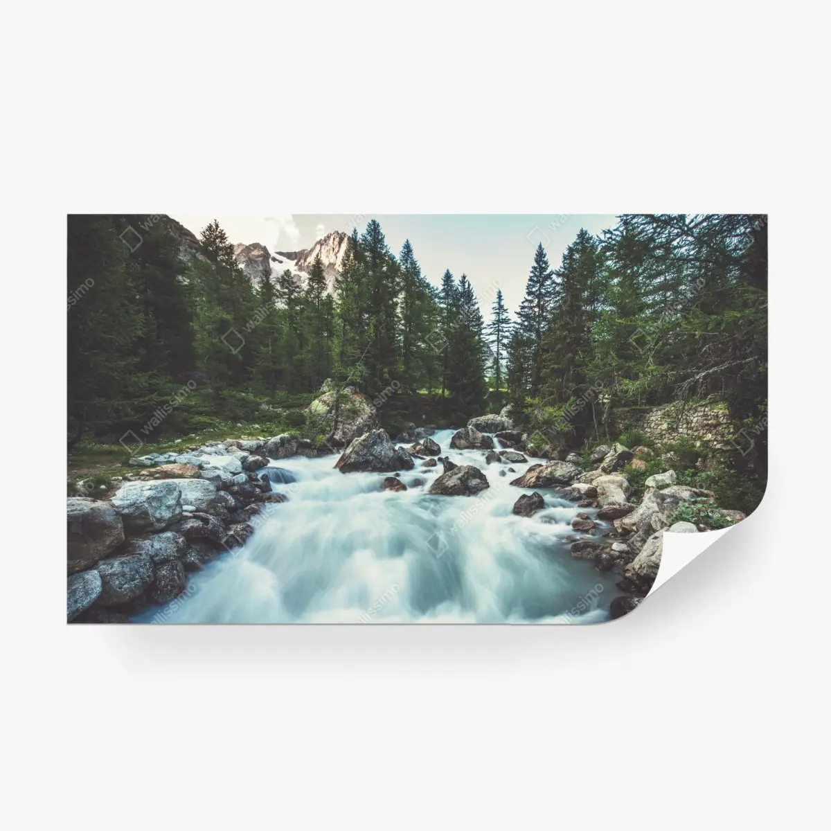 Fototapete malerischer alpiner fluss im Ferret Valley – Pixers®