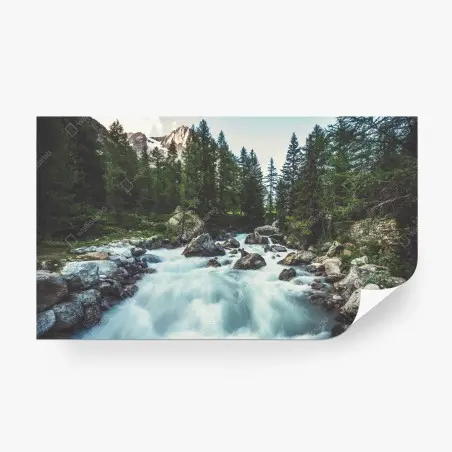 Fototapete malerischer alpiner fluss im Ferret Valley – Pixers®