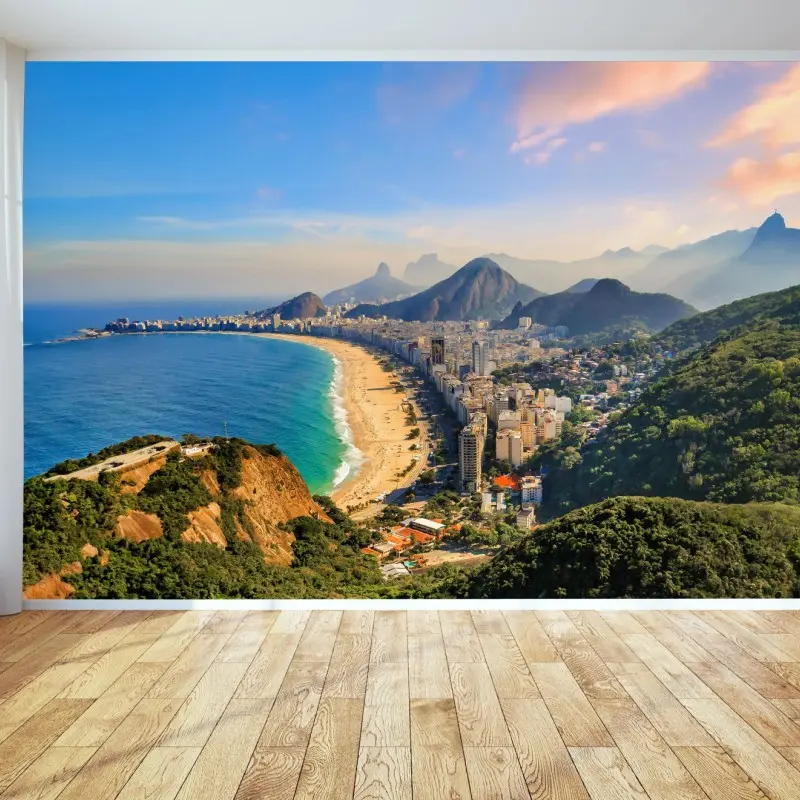 Fototapete Copacabana und Ipanema luftaufnahme panorama