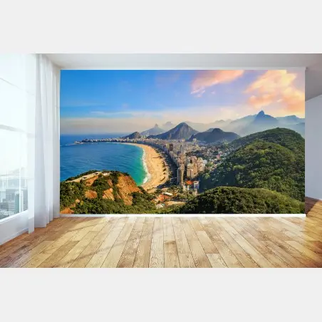 Fototapete Copacabana und Ipanema luftaufnahme panorama – Pixers®