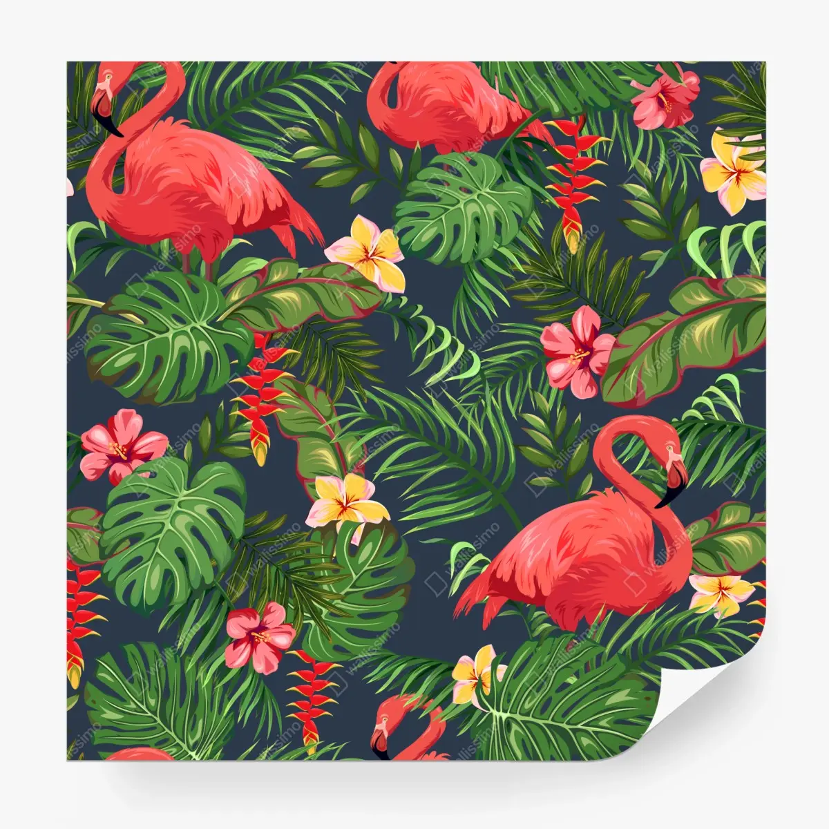 Fototapete tropisches flamingo botanisches design – Pixers®