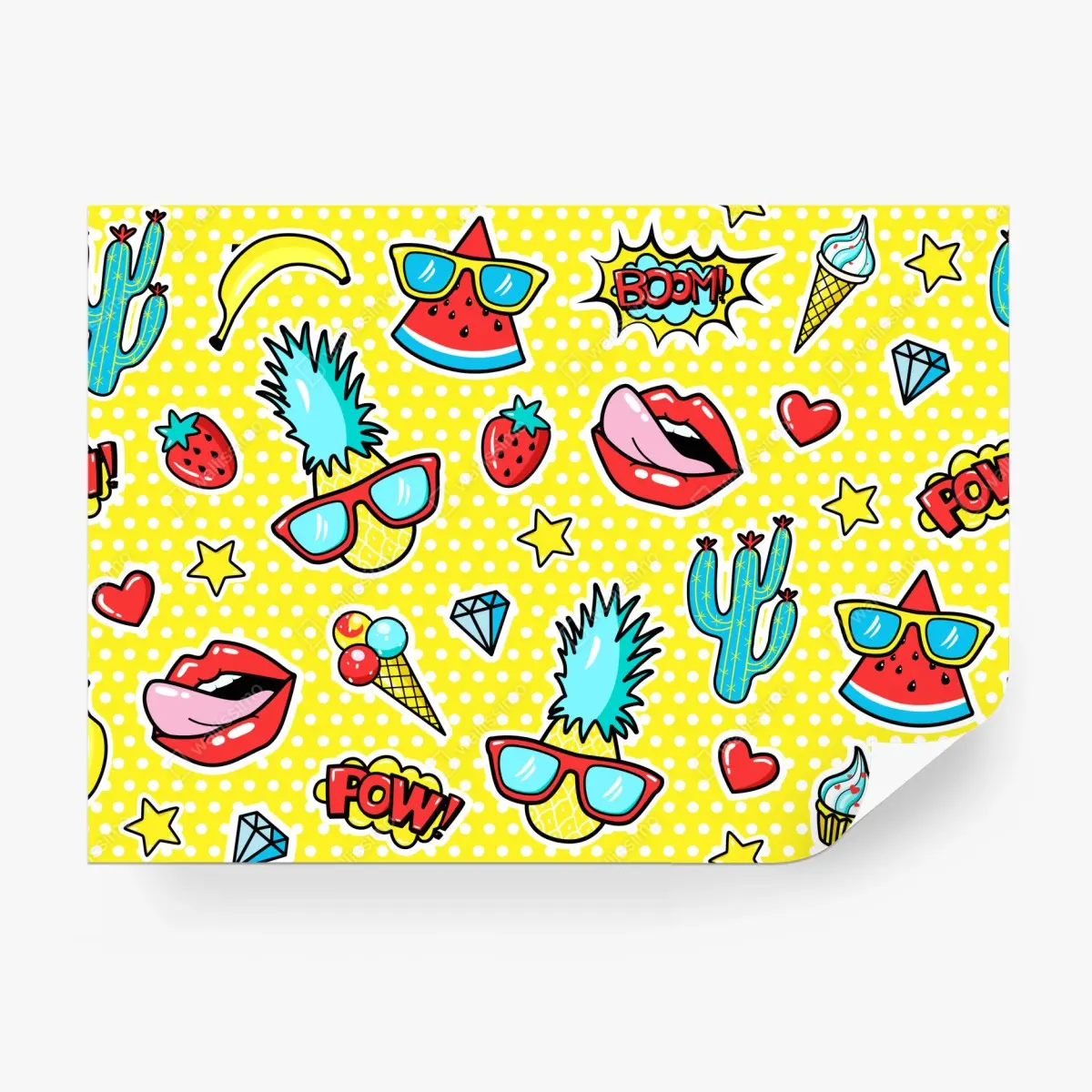 Fototapete buntes pop-art aufklebermuster – Pixers®