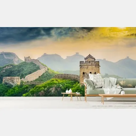 Fototapete sonnenaufgang über der Chinesischen Mauer – Pixers®