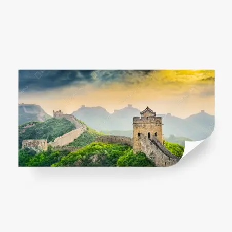 Fototapete sonnenaufgang über der Chinesischen Mauer – Pixers®