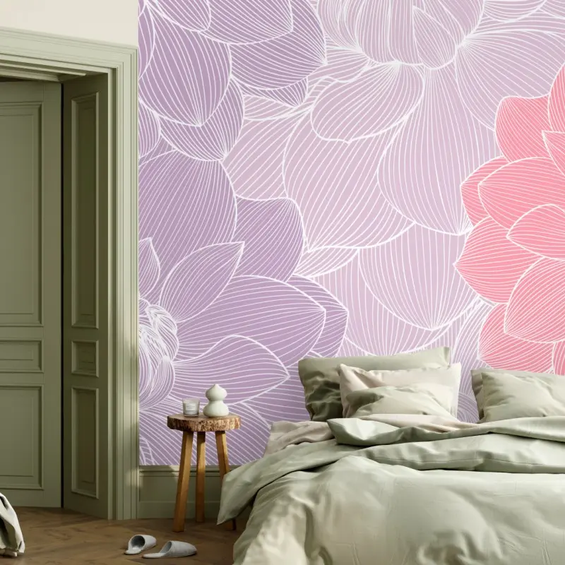 Fototapete zartes pastell blumenmuster
