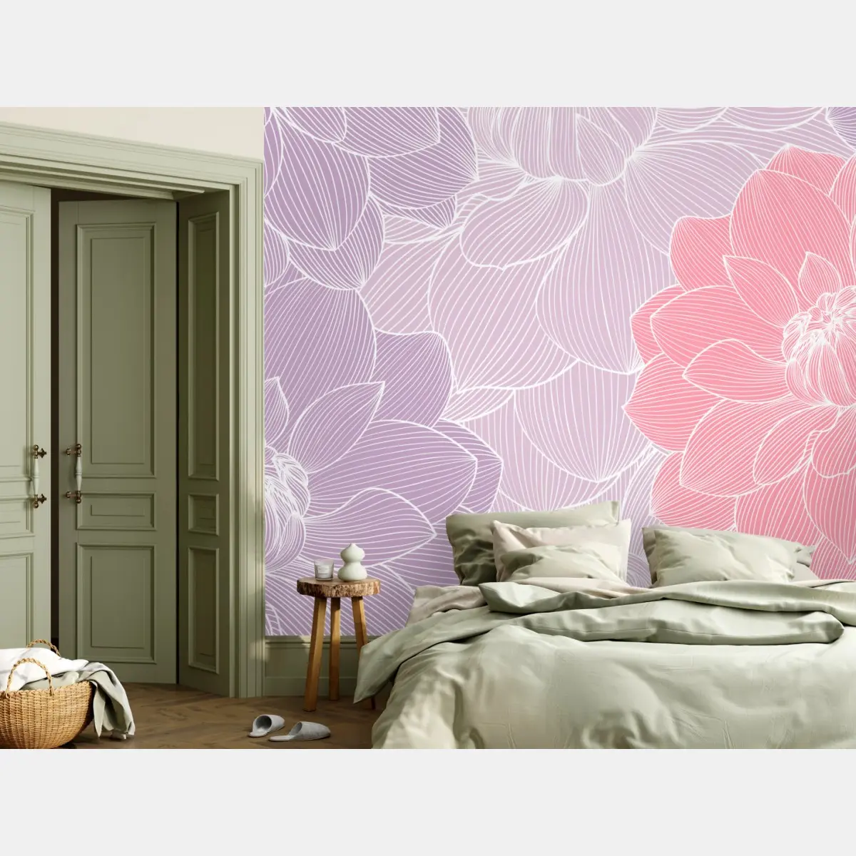 Fototapete zartes pastell blumenmuster – Pixers®