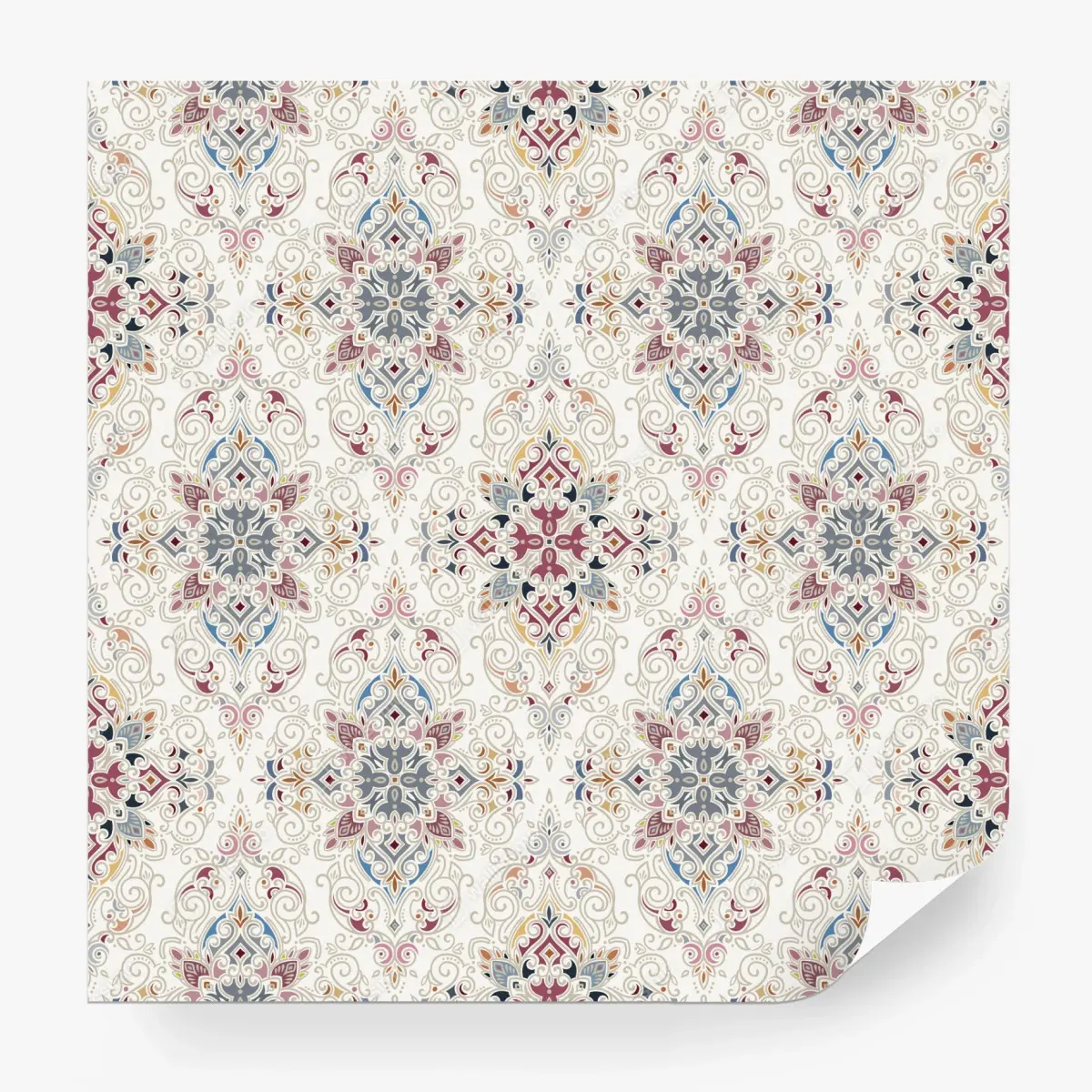 Fototapete ornamentales vintage-damastmuster – Pixers®